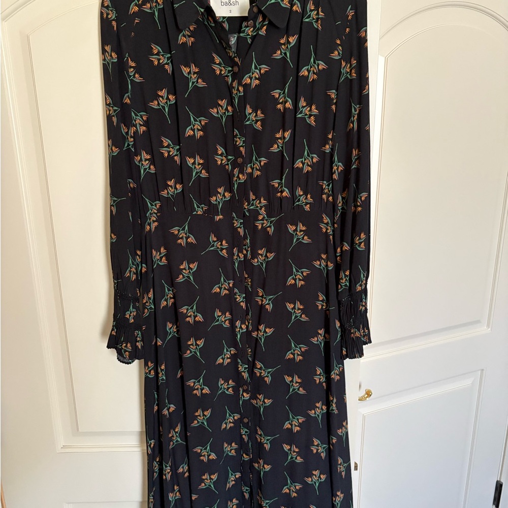 Ba&sh Black Floral Women's Dress S 4